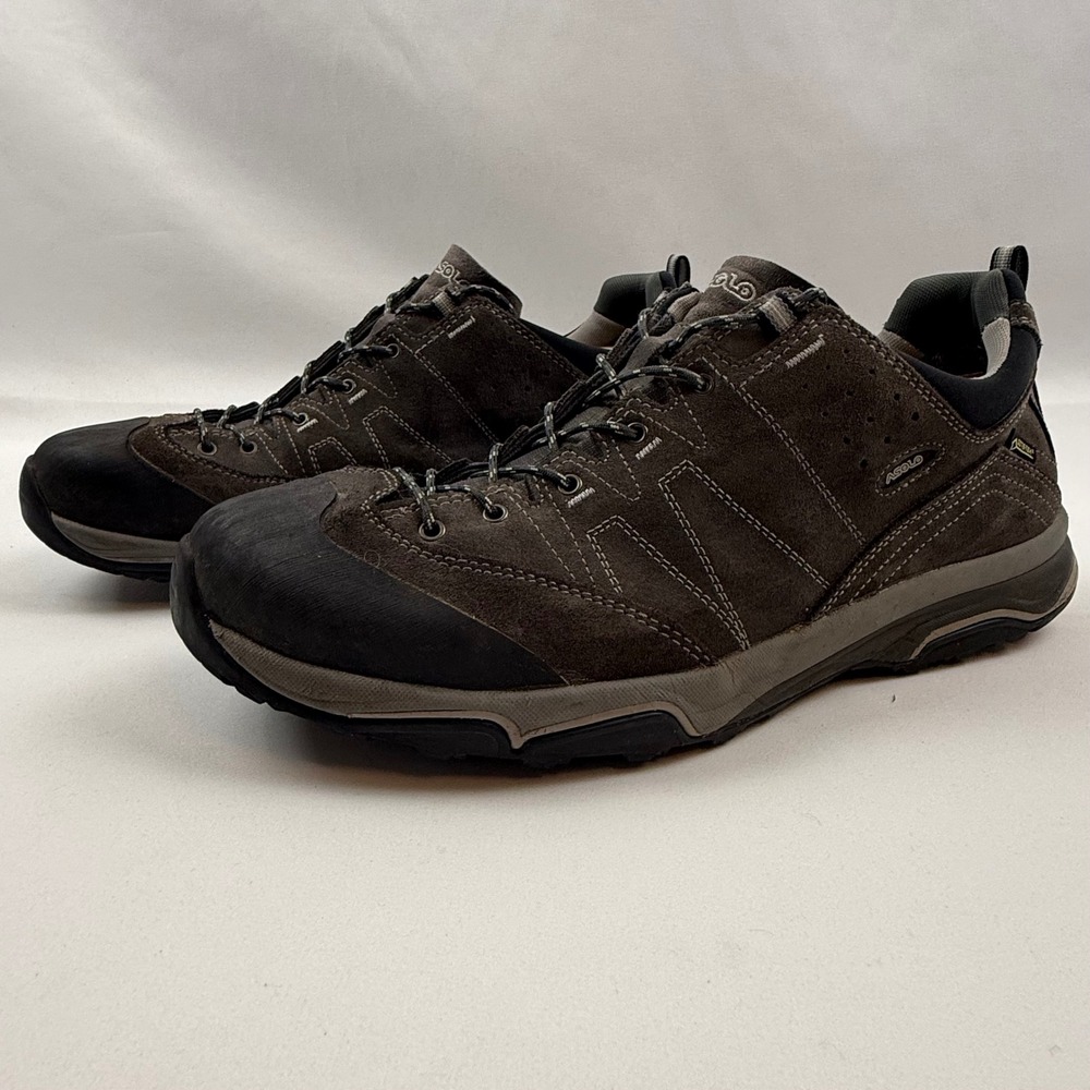 Asolo Mens Gore-Tex Hiking Shoes Brown Suede Vibram Megagrip Low Top Size 13